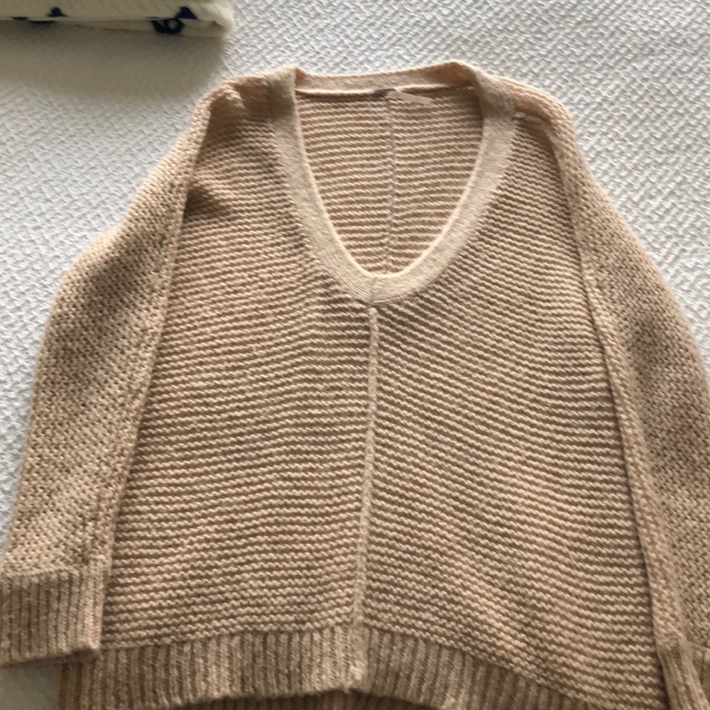 Pale pink long free people knit sweater